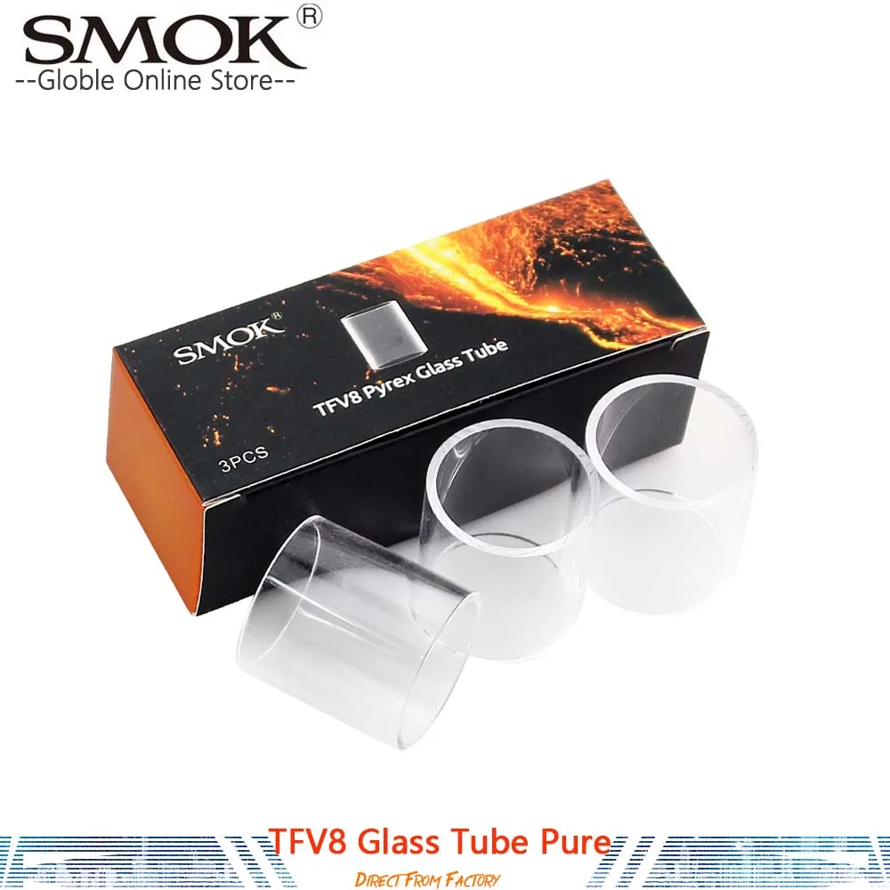 

Authentic SMOK TFV8 Pyrex Glass Tube TFV8 Tank replacement Glass tube for TFV8 Cloud Beast Tank Atomizer 3PCS/Lot