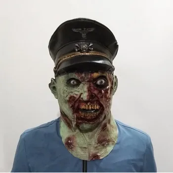 

Deluxe Captain Zombie Soldier Latex Mask Mens HALLOWEEN Horror Costume SCARY