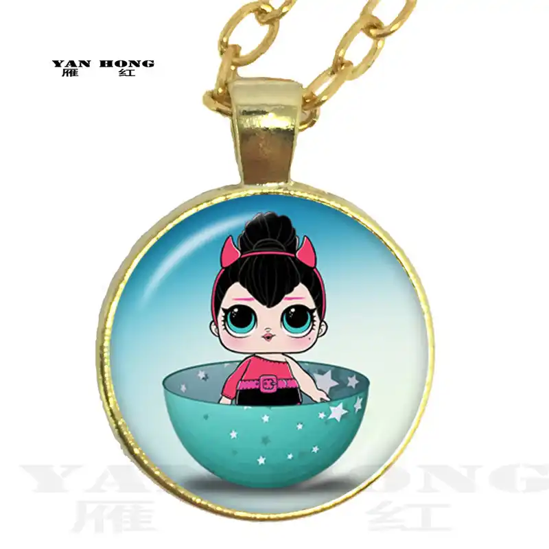 25 мм цепочка со стеклянным кулоном 1 шт. куклы домашних животных с куклой для детей подарок для ребенка серебро посаженный кулон ожерелье ювелирные изделия