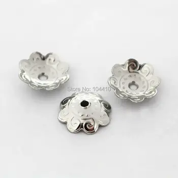 

11mm Stainless Steel Flower Beads Caps Silver tone Spacer Beads DIY Jewelry Finding Stuff Wholesale