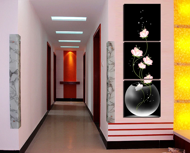3 шт. популярные современные холст настенная живопись абстрактные цветы Модульная картина свадебное украшение для гостиной HD печать без рамки