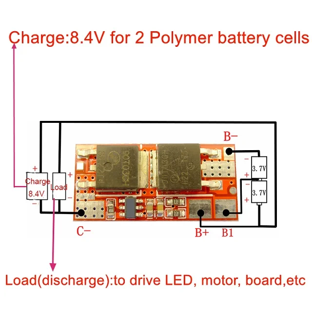 BMS 1S 2S 10A 3S 4S 5S 25A BMS 18650 литий-ионная Lipo литиевая батарея Защитная печатная плата модуль PCB PCM 18650 Lipo BMS зарядное устройство - Цвет: 2S BMS 10A 8.4V