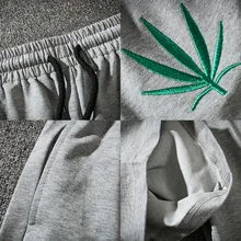 Ulzzang летняя уличная мода бренд повседневное пляжные Harajuku стиль ветер шорты для женщин для мужчин's треники зеленые листья 7