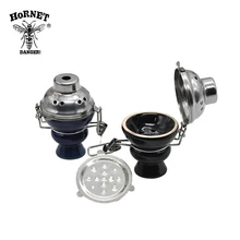 Керамическая чаша для кальяна с металлической ветровой крышкой и угольным экраном, чаша для кальяна, шланг из фольги, аксессуары для угля