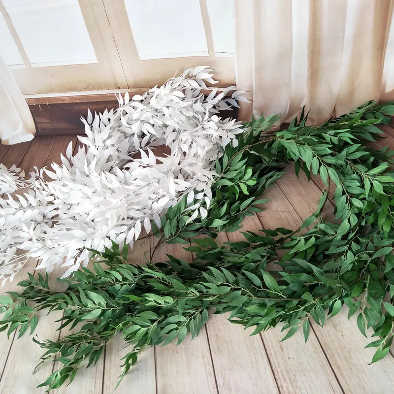 190 см длинное искусственное украшение для свадебных вечеринок искусственное подвешивание лоза растение листья гирлянда домашний сад украшение стены