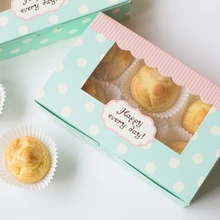 Винтаж горошек украшение окна узор десерт Cake Box шесть яичный пирог держатель упаковочные коробки упаковка питания