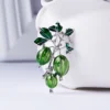 New Enamel Green Olives Brooches Women And Men's Alloy Plant Brooch Pins Girls' Hat Bag's Broche Gift ► Photo 2/5