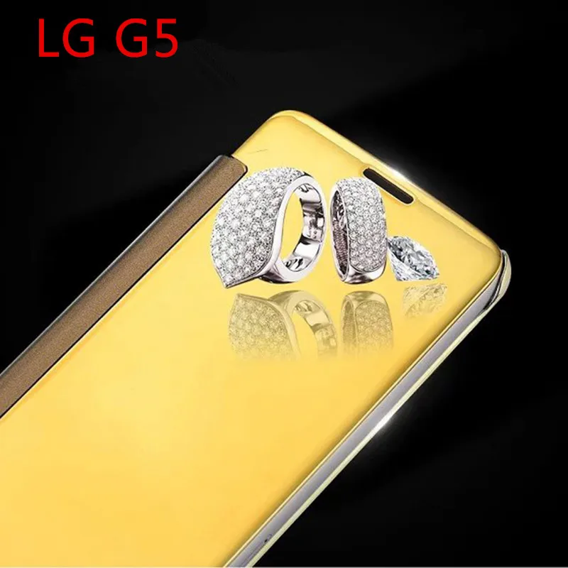 For LG G5 Mirror Leather Case Luxury Clear Transparent View Screen Flip Smart Mobile Phone Cover |