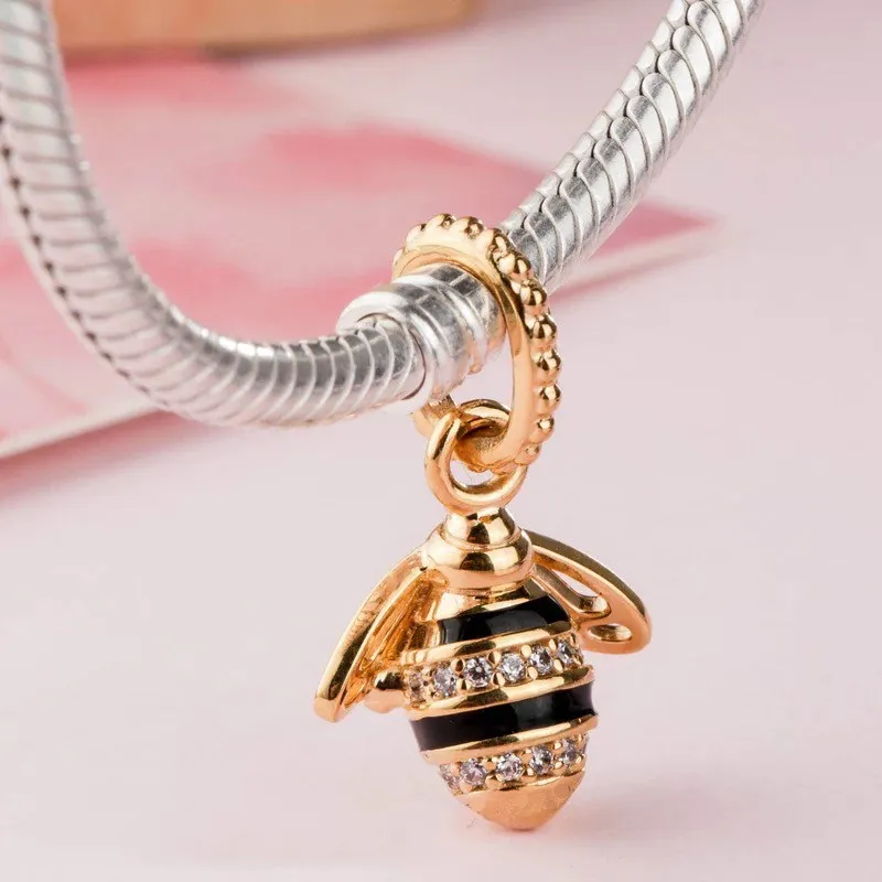 

2018 Spring 925 Sterling Silver Queen Bee Pendant Charms Beads Fit Original Pandora Charm Bracelets DIY for Women Jewelry