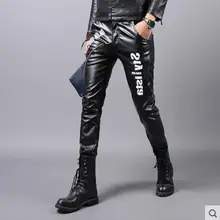 27-36 Новинка мужская одежда GD стилист волос Мода для досуга искусственная кожа шаровары Хип-хоп плюс размер костюмы