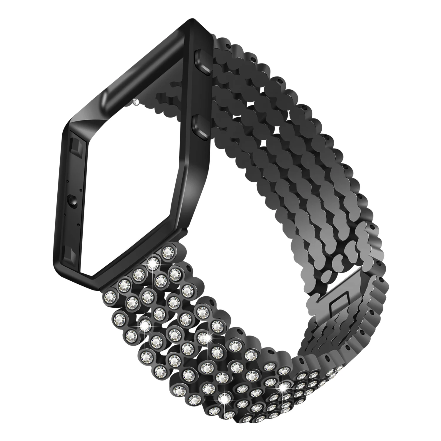 Для Fitbit Blaze Bands Joyozy заменяет браслеты Bling + нержавеющая сталь серебристый розовое