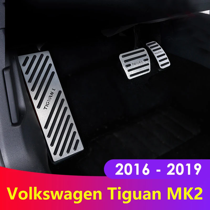 

Aluminum alloy Car Styling Accelerator Brake Pedal Footrest Pedal Cover For Volkswagen VW Tiguan MK2 2017 2018 2016 Accessories