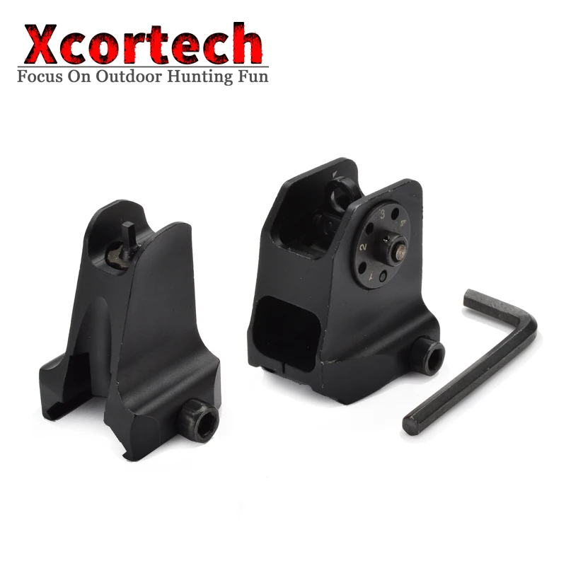 Tactical Fixed Front Rear Sight Streamline Design Standard AR15 Apertures Iron Sights BK Hunting accessories - Цвет: Черный