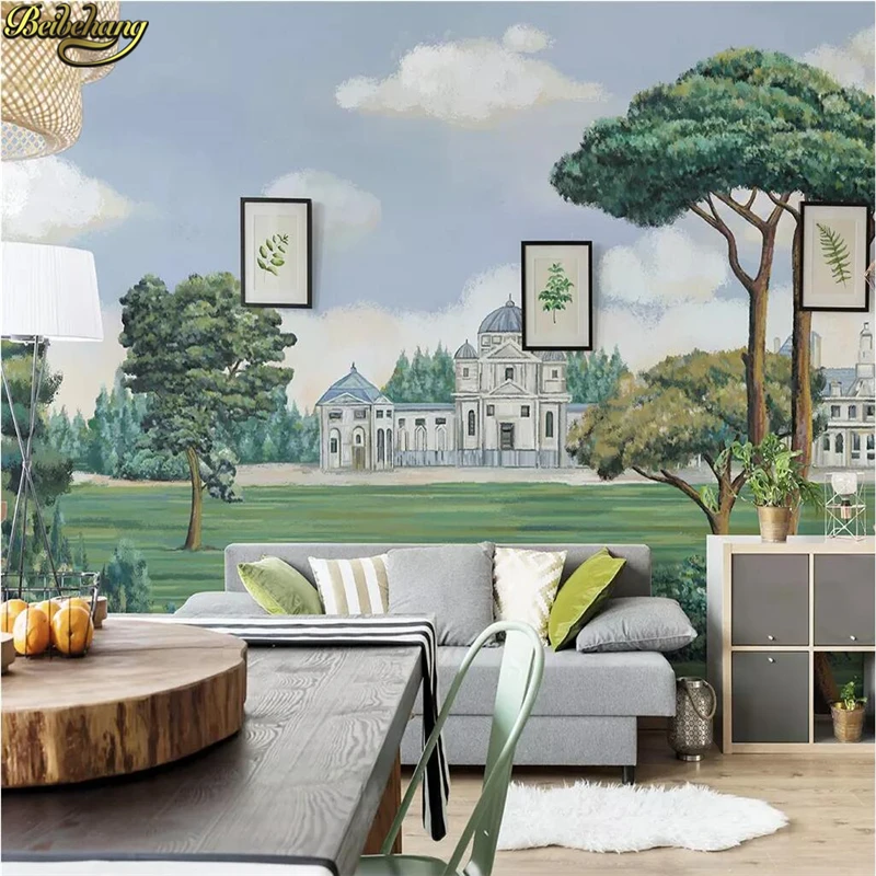 

beibehang Custom Castle woods Mural Wallpaper 3D Photo Wall paper Painting Living Room Bedding Room trees wall papers home decor