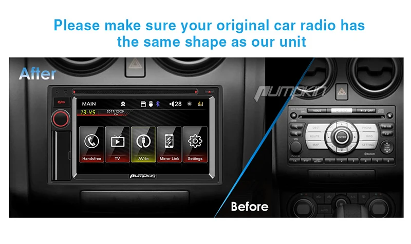 Best Pumpkin 2 Din 6.2" Touchscreen WINCE OS Car Radio DVD Player Support MP4 MP5 HD 1080P Video Audio FM/AM RDS Radio Player 3