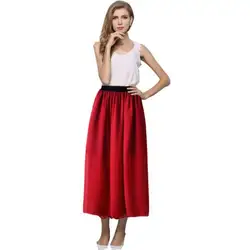 JAYCOSIN 2019 летняя юбка для женщин Девушка стрейч Высокая талия плотная расклешённая и в складку длинная Модная элегантная повседневная 4