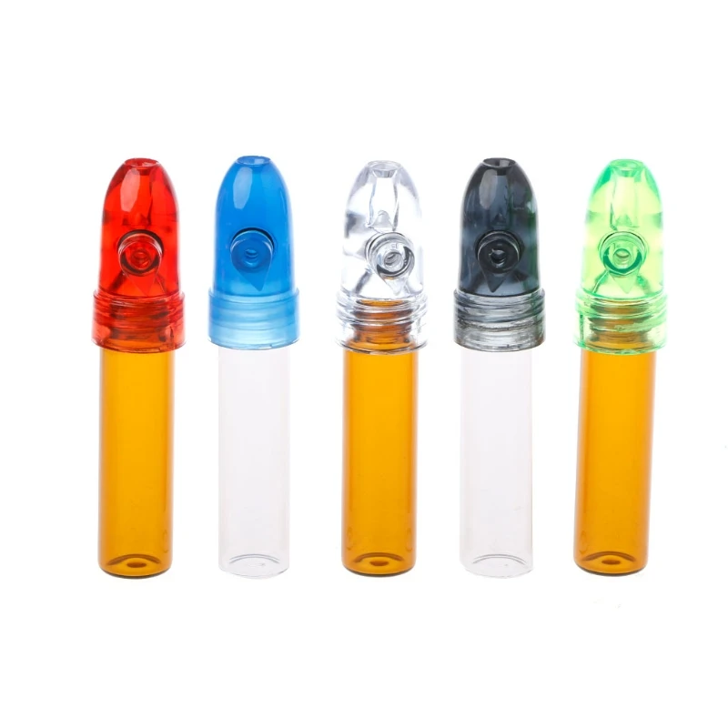 Durable Snuff Dispenser Snuffer New Acrylic Glass Snorter Rocket 82mm