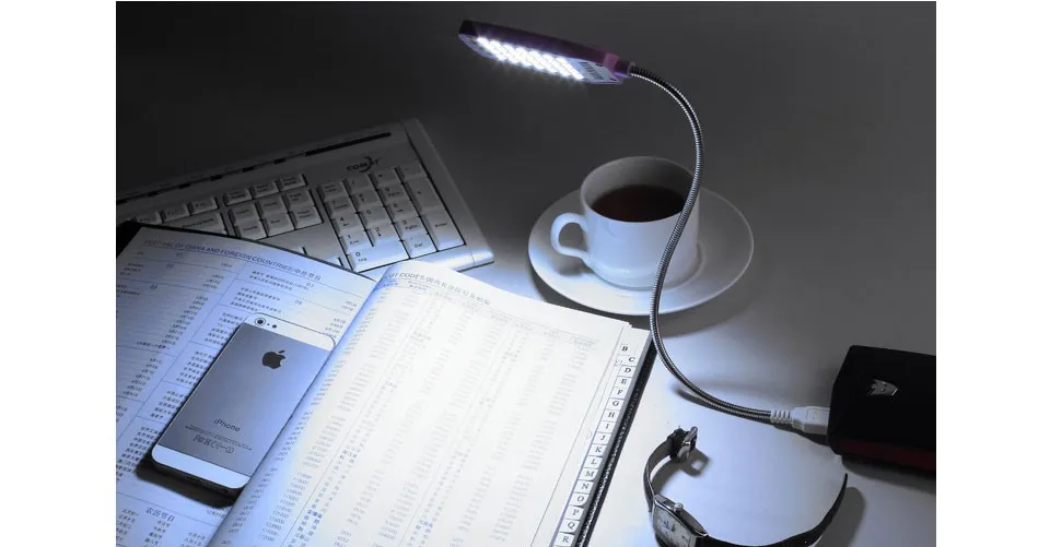 USB свет компьютерная лампа Гибкий Яркий Мини 28 светодиодный для ноутбука Настольный ПК ноутбук защита глаз