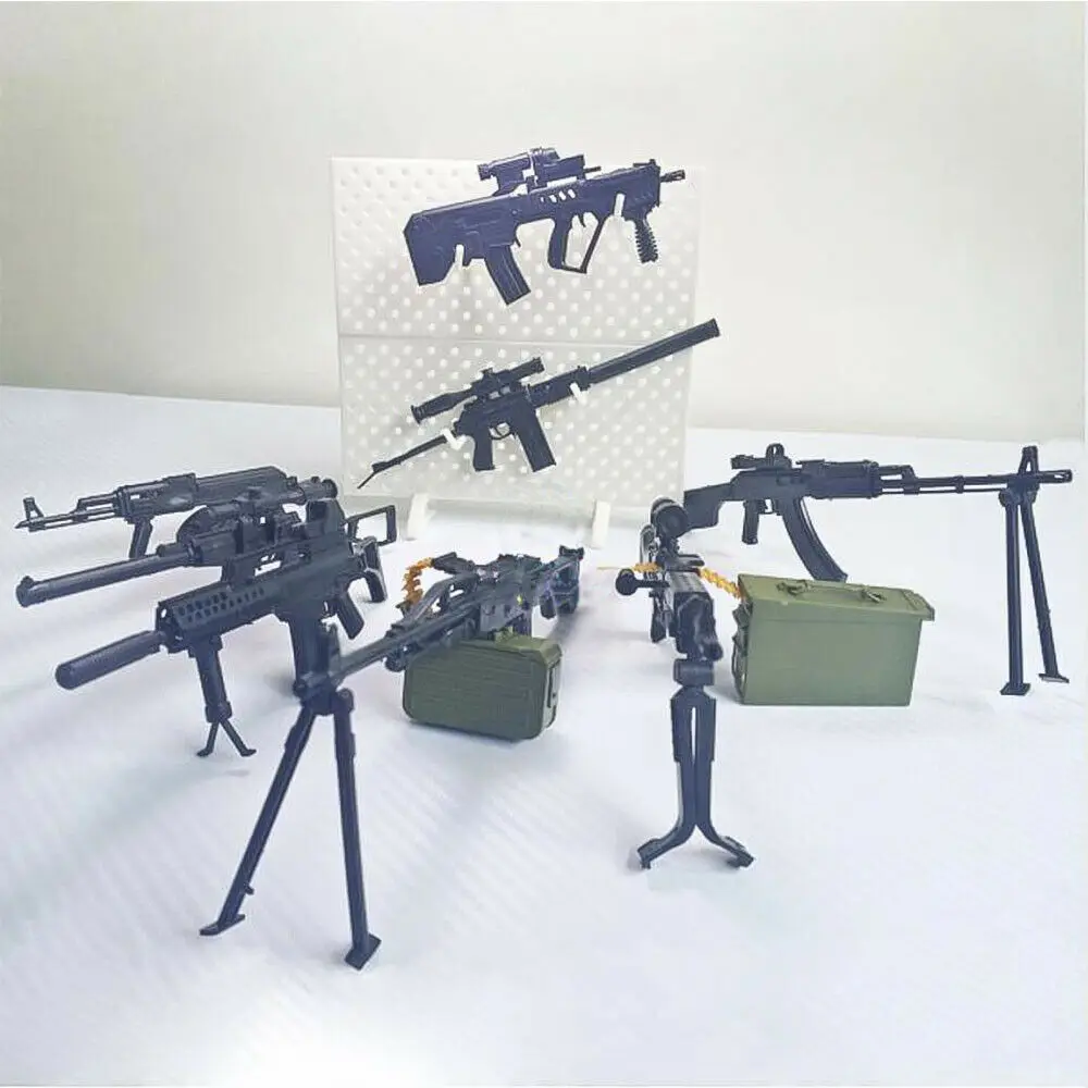 SWAT 1/6 Scale World Gun Assemble Model RPK74 M240 PKP Tavor G36KSK 9A-91 AK47/AKM ASVAL Rifle Machine Gun Model Puzzles Block