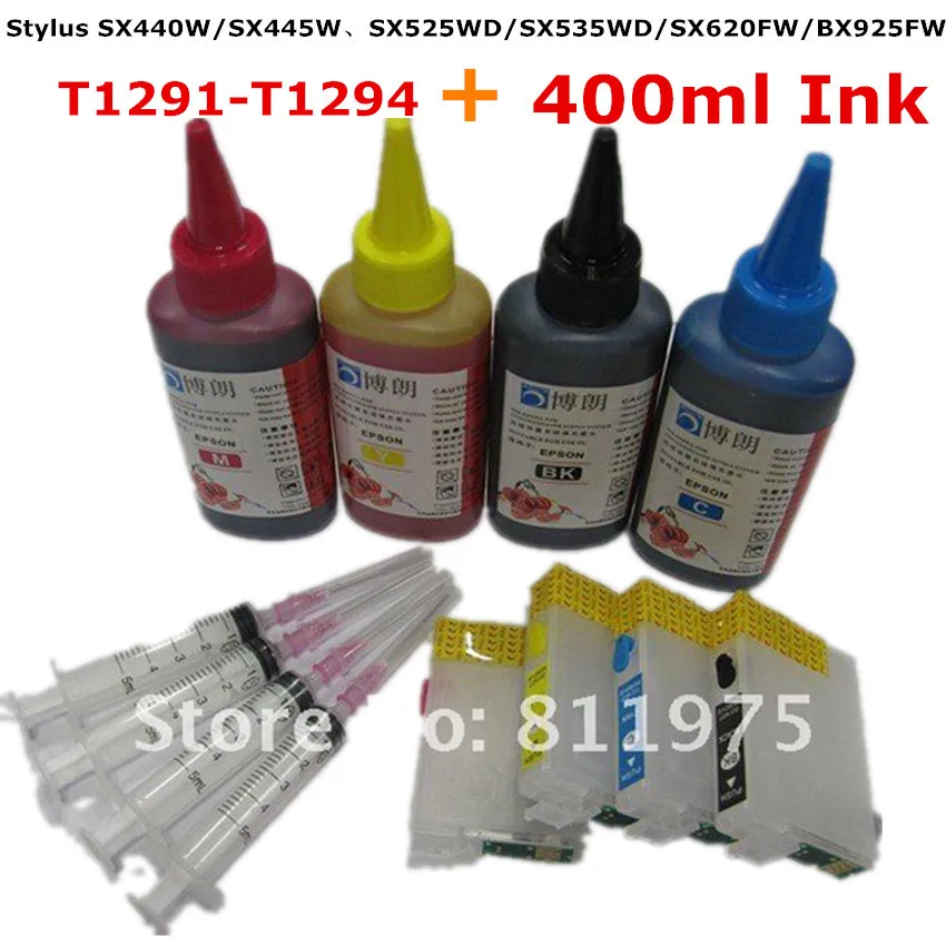 T1291 1294 Refillable ink cartridge for EPSON Stylus SX440W SX445W SX525WD SX535WD SX620FW BX925FW for EPSON