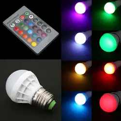 AC85-265V 3 W E27 RGB 16 видов цветов изменить светодиодный свет лампы RC ИК пульт дистанционного Управление