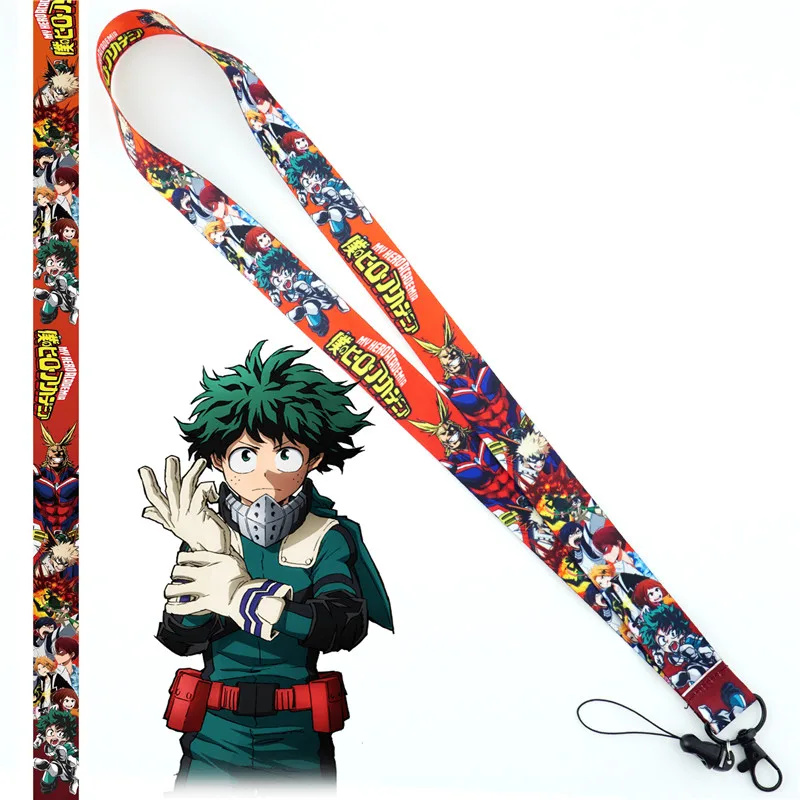 

Anime My Hero Academia Boku no Hiro Figure Cell Phone Neck Strap Lanyards Key Chain cute ID Badge Key rings cosplay accessories