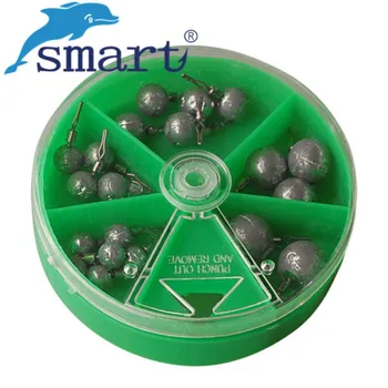 

SMART 20Pcs/Box Primary Color Fishing Angling Lead Weight Split Shot Rig Sinker Bass 2.5g-14g Pesca With Box Tackle Tool Outdoor