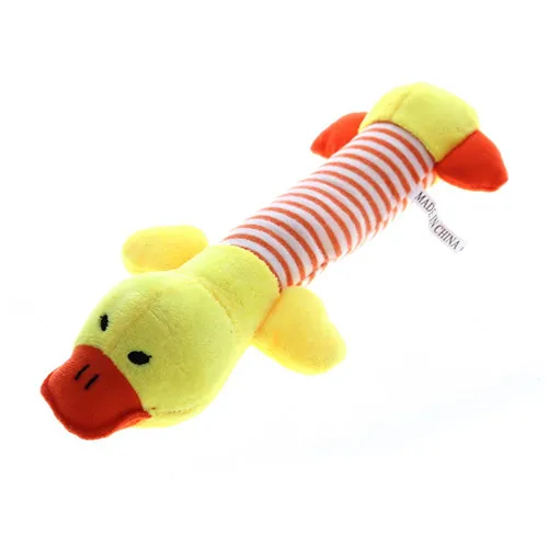 Милая игрушечная собака плюшевая Жевательная писк питомца игрушки для собак чихуахуа Йоркского щенка звуковая игрушка обучающая интерактивная игрушка продукт для питомца 3 вида конструкций - Цвет: duck