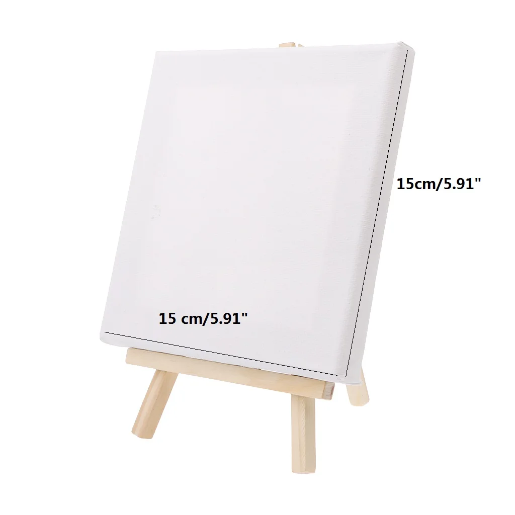 Mini Canvas And Natural Wood Easel Set For Art Painting Drawing Craft Wedding Supply - Цвет: C