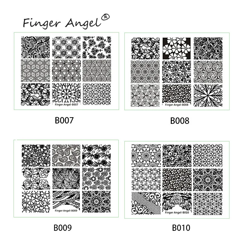 Finger Angel 1 шт. 6*8 см прямоугольная штамповка шаблон штамп изображения пластины дизайн ногтей шаблоны Геометрические Цветочные узоры пластины