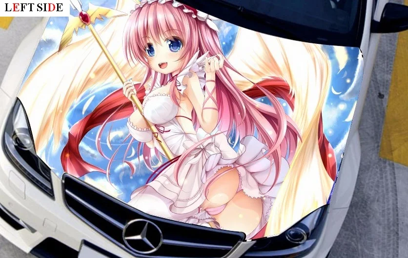 

LEFT SIDE 3d Car Sticker Waterproof HD Inkjet Head Sticker Paint Protection Film Date Car Hood Sticker Anime Car Hood Decal NA1
