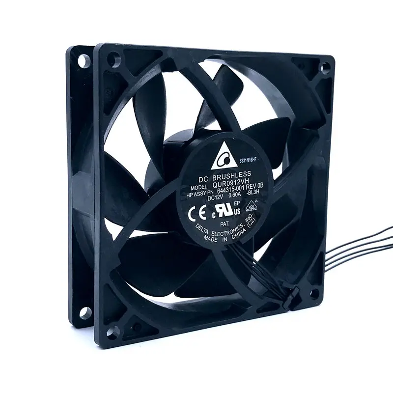

NEW DELTA QUR0912VH 9CM 92mm 92*92*25mm 12V 0.60A 4 lines pwm large air volume computer CPU radiator fan Mini water cooling fan