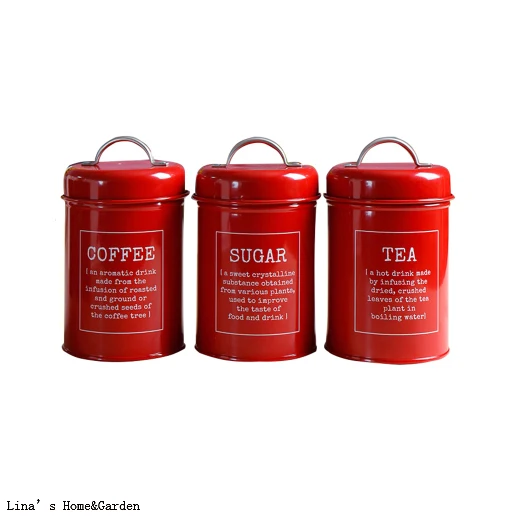 Powder Coat Coffee Sugar Metal Bin
