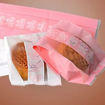

300pcs/lot Wholesale 5.5*13.5cm PE Pink White Butterfly DIY Side Gusset Cookie Packaging Bags Snack Food Candy Gift Bag BZ070