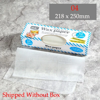 50Pcs/Lot Wax Paper Food-grade Grease Paper Food Wrappers Wrapping Paper for Bread Sandwich Burger Fries Oilpaper Baking Tools - Цвет: 04 Without Box