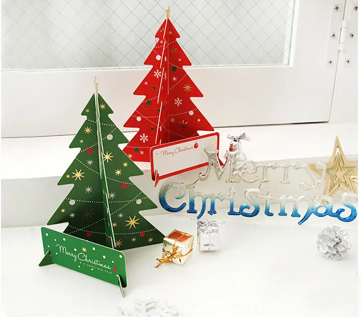 red green creative christmas tree card gift set 3d stand up in this listing you will get 1 set 3d stand up christmas tree card gift set