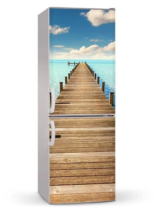

3D Custom Dishwasher Refrigerator Contact Paper Bridge To Sea Freezer Decal Panel Cover Wall Sticker Home Decor Gift