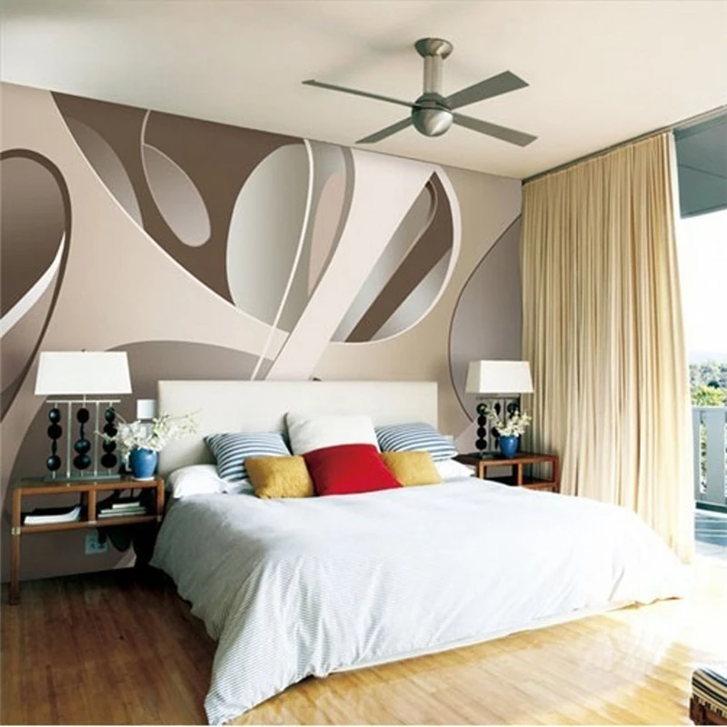 

beibehang of wall paper European minimalist bedroom living room TV backdrop KTV 3D stripes abstract mural wallpaper for walls