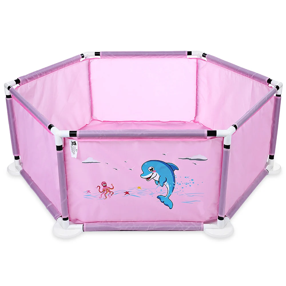 

Children Portable Cartoon Dolphin Print Fence Playard Ball Pool Camping Traveling Foldable Sports Playhouses Outdoor Waterproof