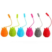 Мультфильм Силиконовые Сова чай заварки свободные листья ситечко ПЕРФОРИРОВАННОЕ ситечко для трав и специй фильтр наборы для чая 1B