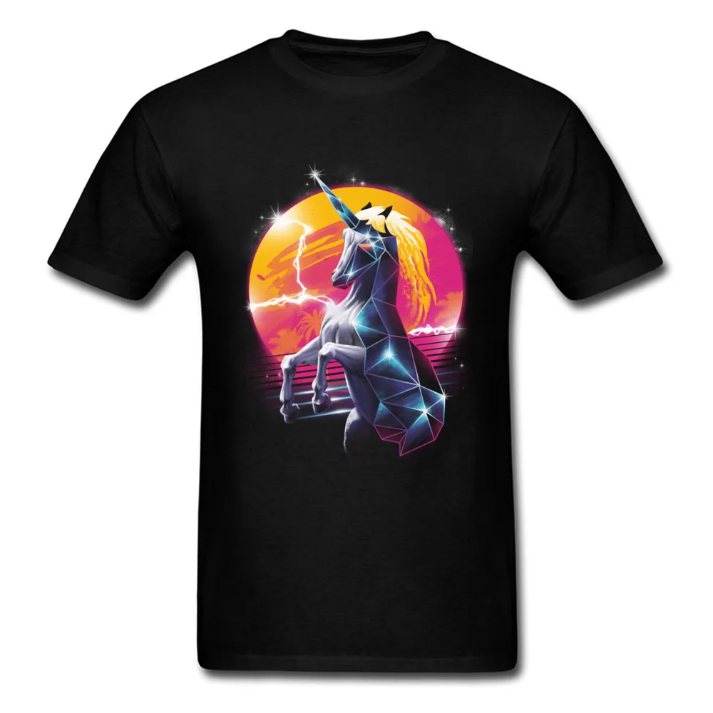 New Arrival Men's Tops & Tees Rad Unicorn Normal Tshirts 100% Cotton Fabric Short Sleeve Fitness Tight T-shirts Crewneck Rad Unicorn black