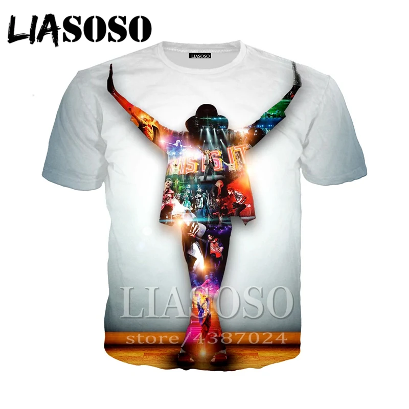 LIASOSO, модная футболка, 3D, Мужская/wo, Майкл Джексон, Забавный принт,, уличная футболка, Harajuku, футболки, аниме, короткий рукав, E29 - Цвет: 20