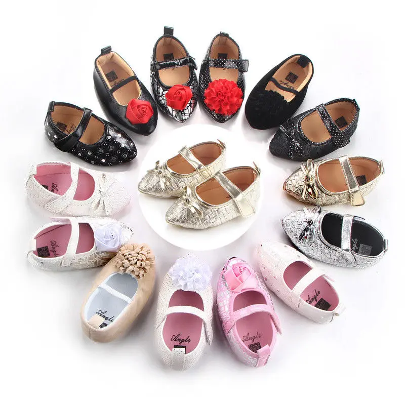 

Baby Newborn Toddler Girls Casual Shoes Crib Shoes Pram Soft Sole Bowknot Prewalker Anti-slip