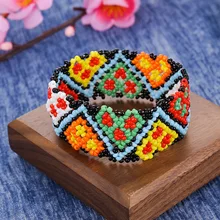 Богемные летние модные цветные браслеты с бусинами для женщин и девушек, плетеный из бисера браслет, ювелирные изделия, браслеты