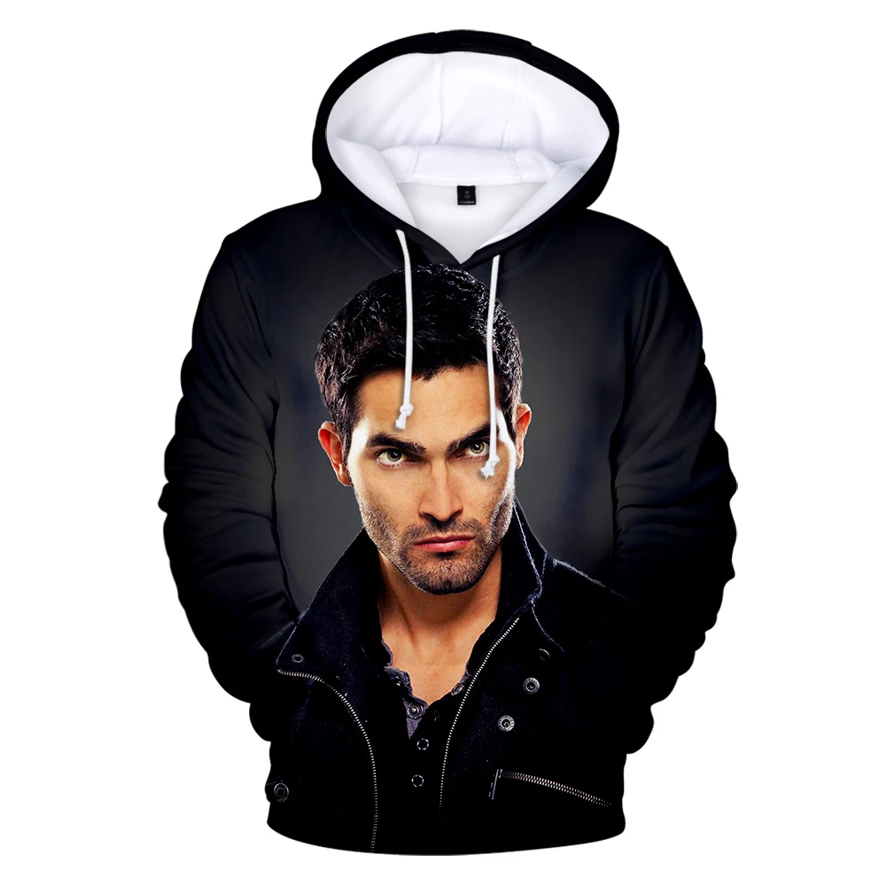 Fashion Teen Wolf Hoodies Derekhale 3D Print Sweatshirts Teen Wolf Men/Women Black Unisex Tops 4XL