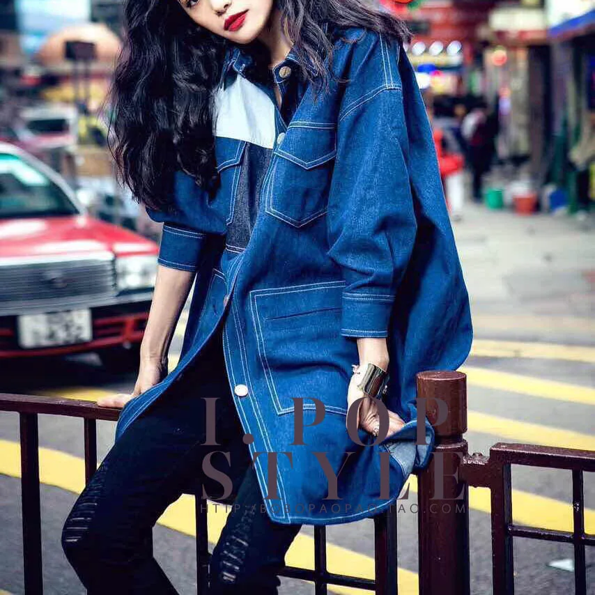 2019 New Female Denim Jackets Women splice Boyfriend Style Long Sleeve Vintage Jean Jacket Denim Loose Spring Autumn Jean Coats
