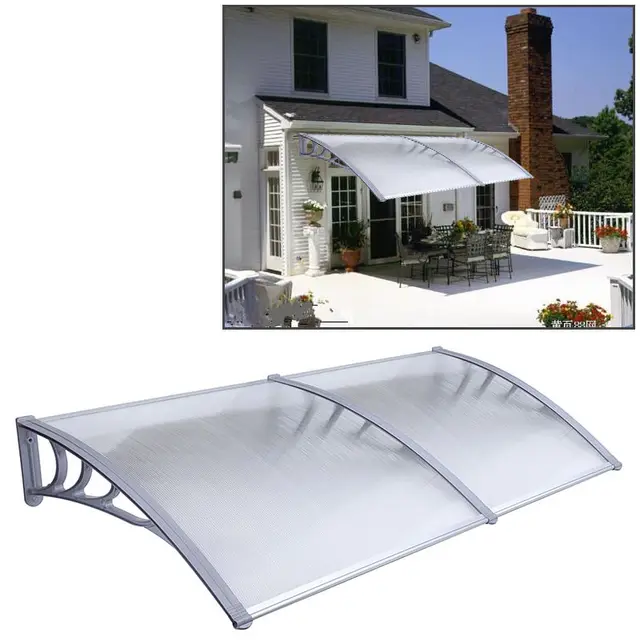1mx2m DIY Outdoor Polycarbonate Front Door Window Awning Patio Cover 1mx2m DIY Outdoor Polycarbonate Front Door Window Awning Patio Cover Canopy - 1mx2m DIY Outdoor Polycarbonate Front Door Window Awning Patio Cover