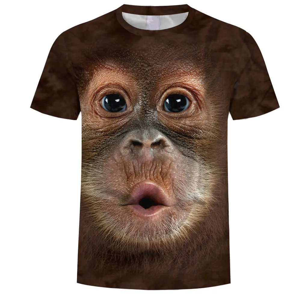 Мужские футболки, 3D принт с животными, футболка с изображением обезьяны, короткий рукав, Забавный дизайн, повседневные футболки, мужские футболки на Хэллоуин, топы, футболки