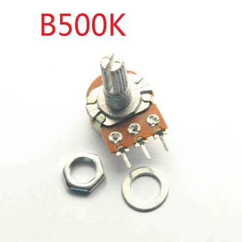 

100pcs WH148 B500K Linear Potentiometer Pots 15mm Shaft with Nuts and Washers 3 Pin