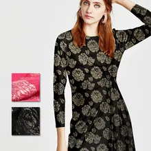 На заказ черный и красный жаккард Золотая проволока шелковая Корона креп ткань 40 мм тяжелый шелк атлас Ткань шелк жаккард модная ткань